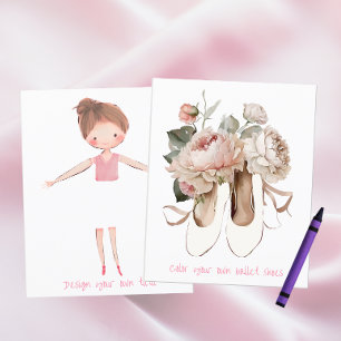 Papier Ballerina Danse Anniversaire Fête Coloration Activ