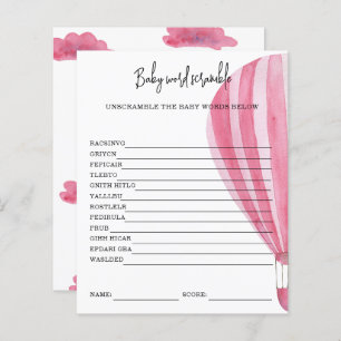 Papier Ballon à air chaud - Bébé Word Scramble