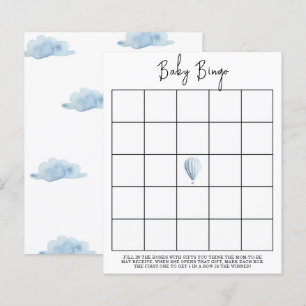 Papier Ballon à air chaud bleu - Baby shower jeu de bingo