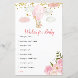 Papier Ballon à air chaud rose Floral Wives for Baby Card