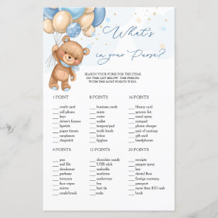 Papier Ballons Bleus Ours Teddy Ce qui est dans votre jeu