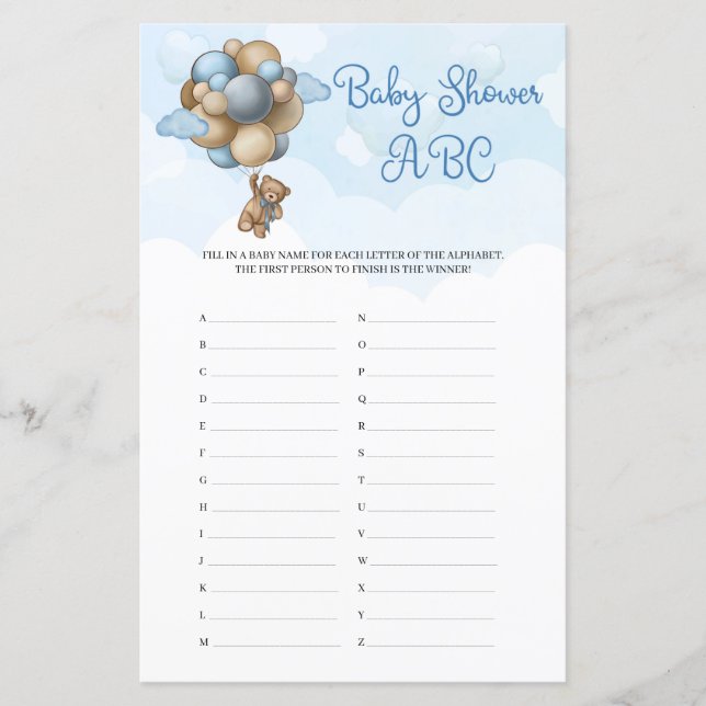 Papier Ballons bruns pour bébé garçon mignon Baby shower  (Devant)