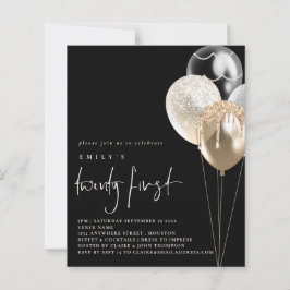 Papier Ballons Budget Gold Ivory 21e Invitation noir