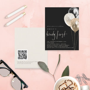 Papier Ballons Budget Gold Ivory QR Code 21e Noir