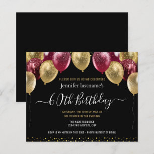 Papier Ballons de Parties scintillant Gold Maroon 60e ann