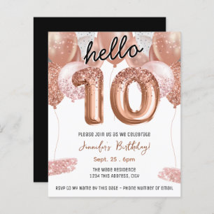 Papier Ballons de Parties scintillant rose 10e fête d'ann