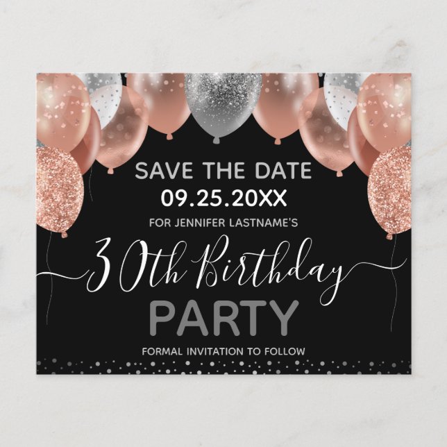 Papier Ballons de Parties scintillant rose 30e anniversai (Devant)