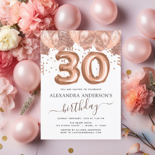 Papier Ballons d'or Rose budget 30e fête d'anniversaire