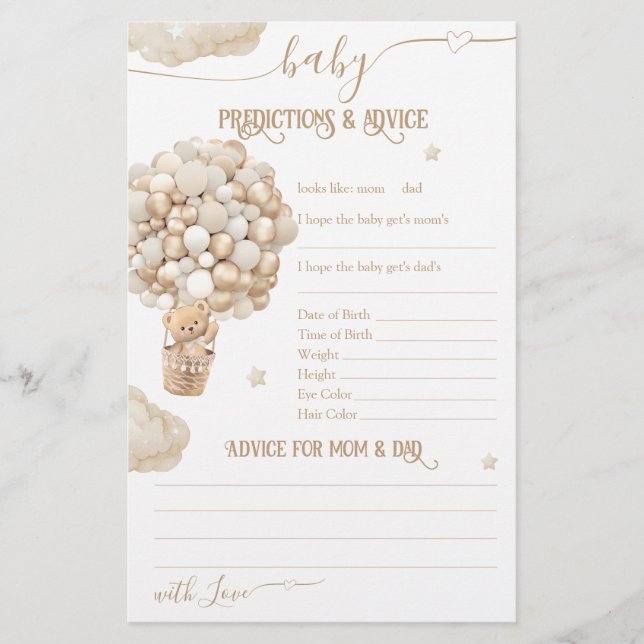 Papier Ballons d'ours Bearly Wait Baby shower Jeu (Devant)