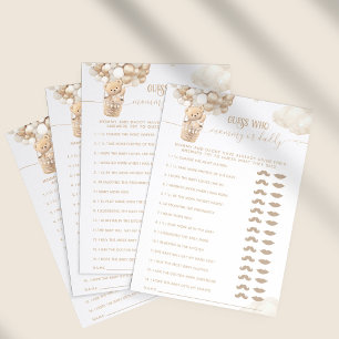 Papier Ballons d'ours Bearly Wait Baby shower Jeu