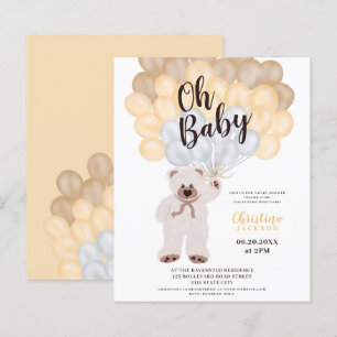 Papier Ballons d'ours en peluche budget baby shower neutr