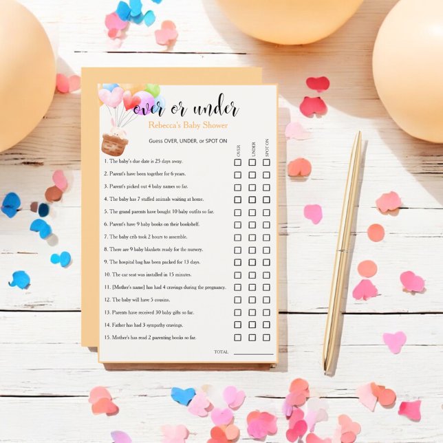 Papier Balloons Arc-En-Ciel Sous La Douche Jeu De Devis (Créateur téléchargé)