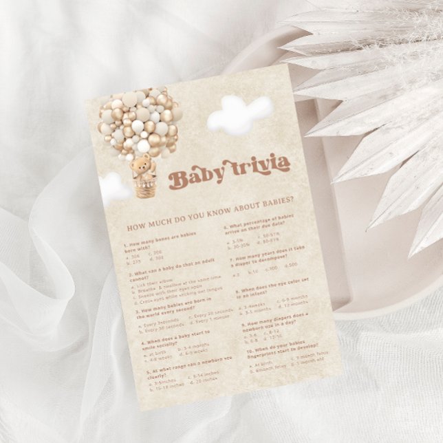 Papier Balloons Ours Brown Genre Neutre Trivia Jeu (Créateur téléchargé)