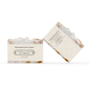Papier Bande de savon en lin beige clair / Étiquette