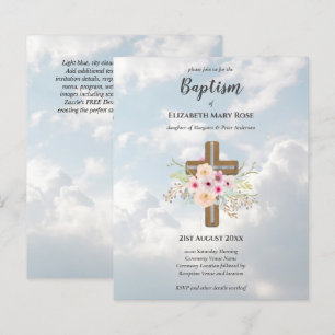 Papier Baptême BUDGÉTAIRE Bautizo Bautismo INVITATION