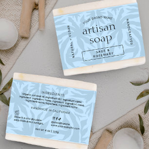 Papier Bar à savon bleu clair moderne Wrapper Bellyband É