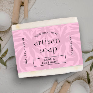 Papier Bar à savon rose vif moderne Wrapper Bellyband Éti
