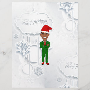 Papier barack obama père Noël