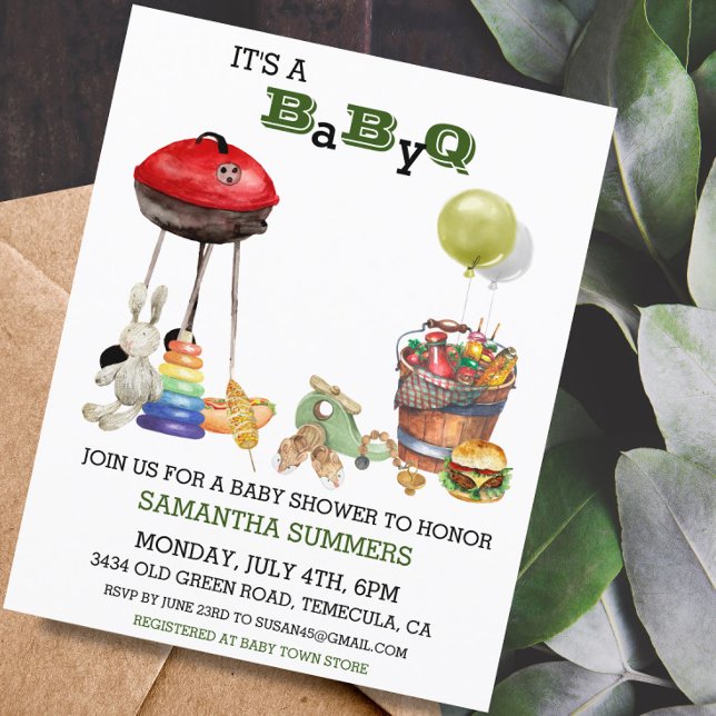Papier Barbecue pour Baby Shower Aquarelle (Créateur téléchargé)