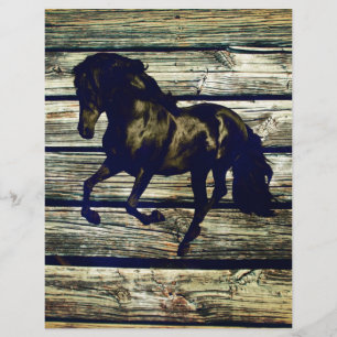 Papier Barne primitiveBois équestre noir Stallion Horse