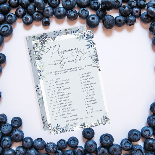 Papier Barre à bonbons de grossesse Blueberry | Jeu Baby  (Créateur téléchargé)