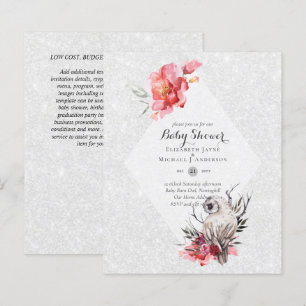 Papier BAS BUDGET Grange OWL Baby shower Invitation