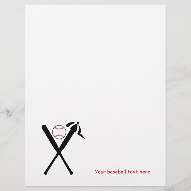 Papier Baseball croisé chauves-souris et casquette noir,  (Devant)