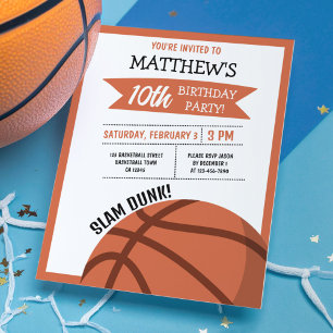 Papier Basket-ball Cute Ribbon Budget Invitation Annivers