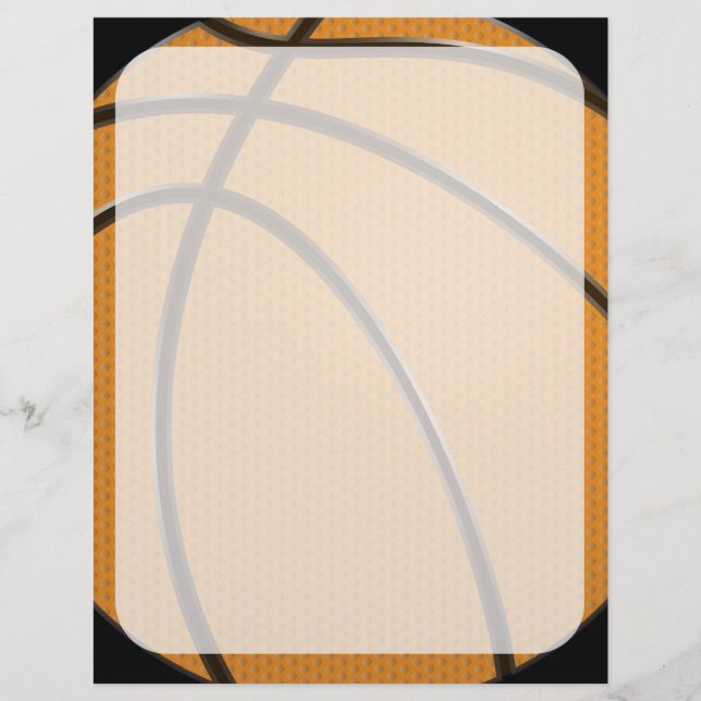 Papier Basket-ball design en orange et noir (Devant)