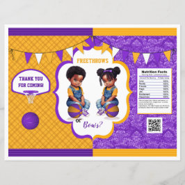 Papier Basketball Genre Révéler Chip Sac Purple & Or