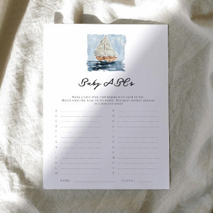 Papier Bateau nautique ABC Baby shower Jeu