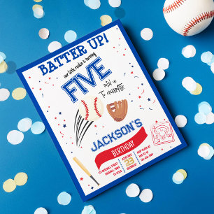 Papier Batter Up Rookie Baseball Budget Anniversaire Invi