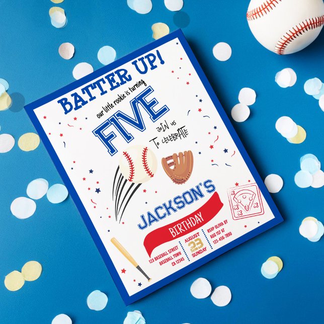 Papier Batter Up Rookie Baseball Budget Anniversaire Invi (Créateur téléchargé)
