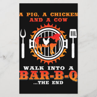 Papier BBQ | Un Cochon Et Un Poulet Marcher Dans Un Bar B