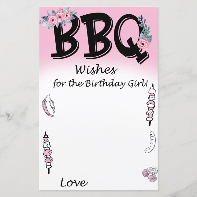 Papier BBQ Wives for the anniversaire girl game (Devant)