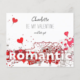 Papier Be My Valentine Citation Coeurs mignons personnali