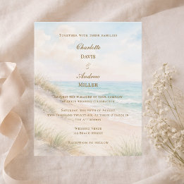 Papier Beach coastal wedding invitation
