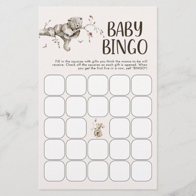 Papier Bear Baby Bingo Jeu (Devant)