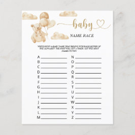 Papier Bear baby name jeu de course