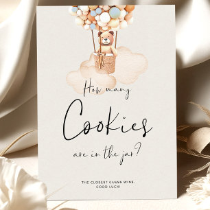 Papier Bear Baby shower Game - Combien De Cookies ?