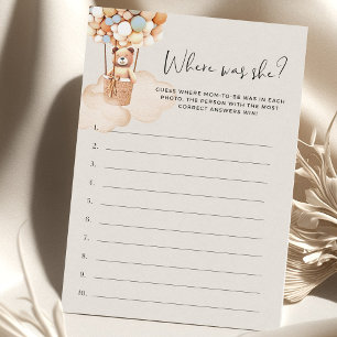 Papier Bear Baby shower Game - Où Était-Elle ?