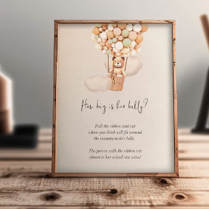 Papier Bear Baby shower Game - Quelle Est La Grosse Taill