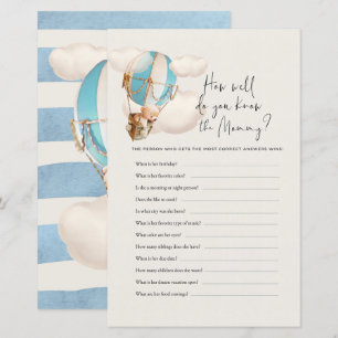 Papier Bear Baby shower Game - Tu Connais Bien Maman ?