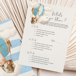 Papier Bear Baby shower Game - What's On Your Phone?
