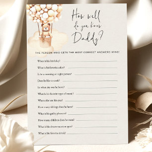 Papier Bear Baby shower Jeu Comment Bien Connaissez-Vous