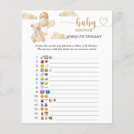Papier Bear Emoji jeu d'image baby shower