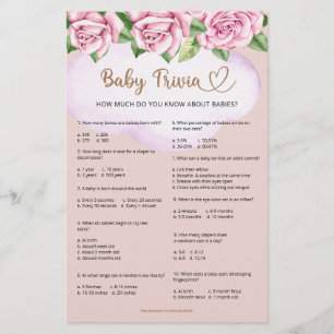 Papier Bear girl baby shower Baby Trivia