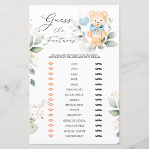 Papier Bear Greenery Guess Baby Caractéristiques Baby sho