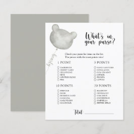 Papier Bear Whats dans votre sac à baby shower jeu