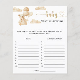 Papier Bearly Name que chanson jeu de baby shower